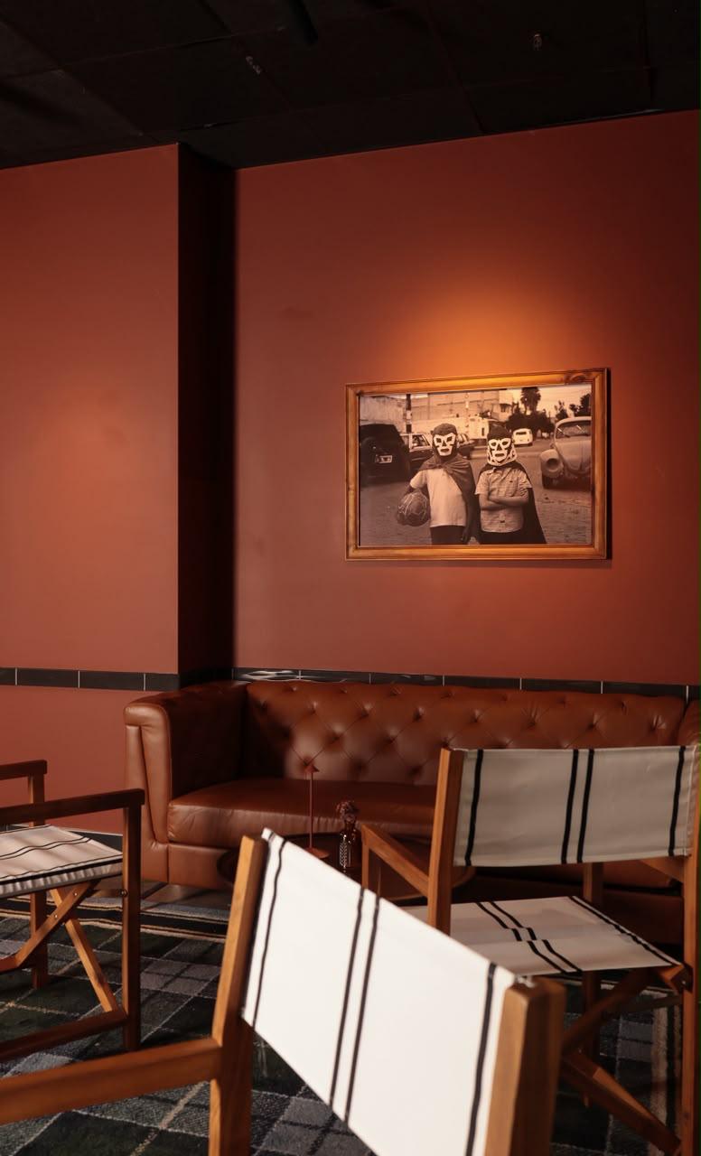 Leather sofa and lounge chairs at Lomas